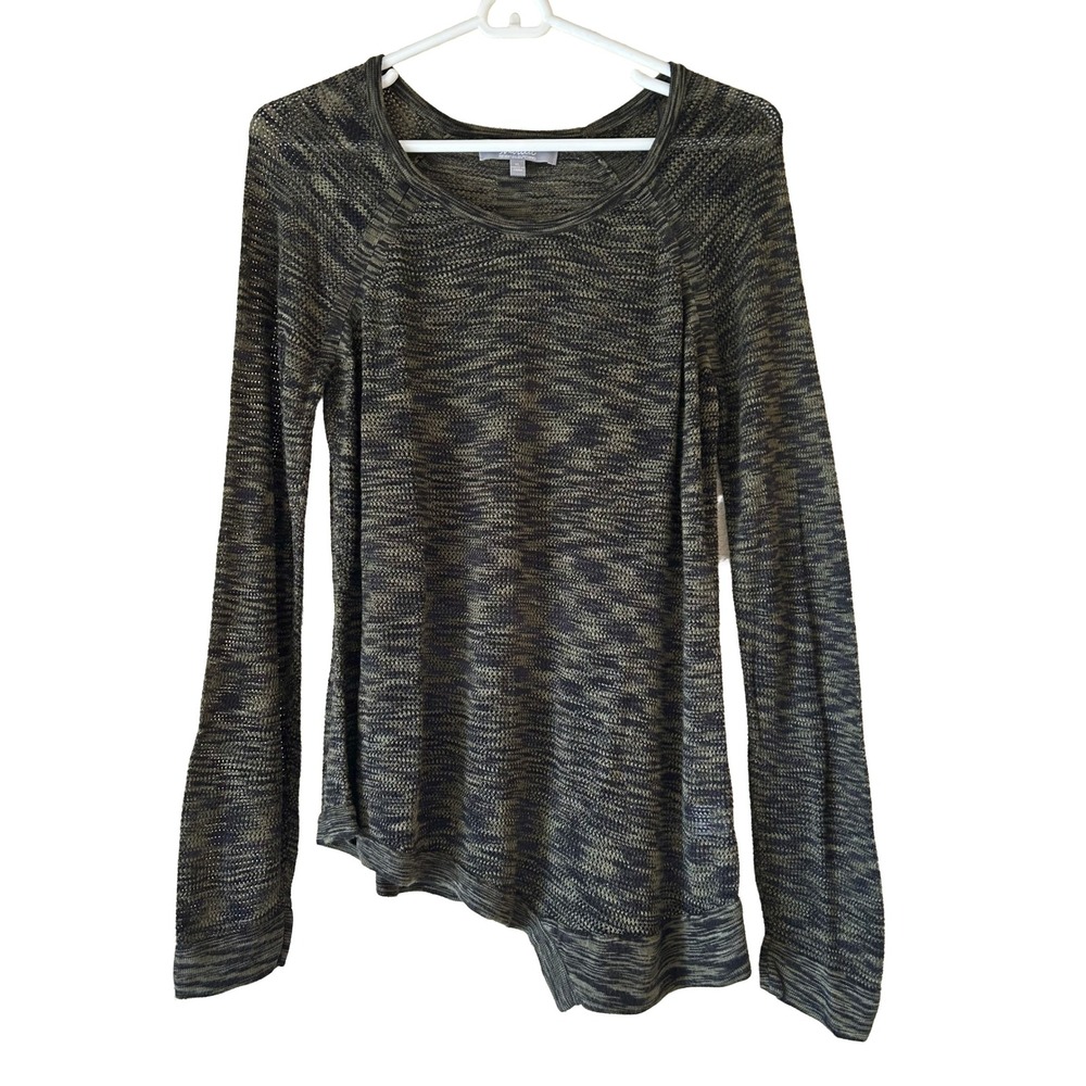 Marled Womens Tunic Sweater Whimsigoth Goblin Black Olive Green Asymmetric XL